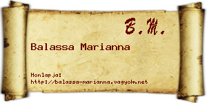 Balassa Marianna névjegykártya